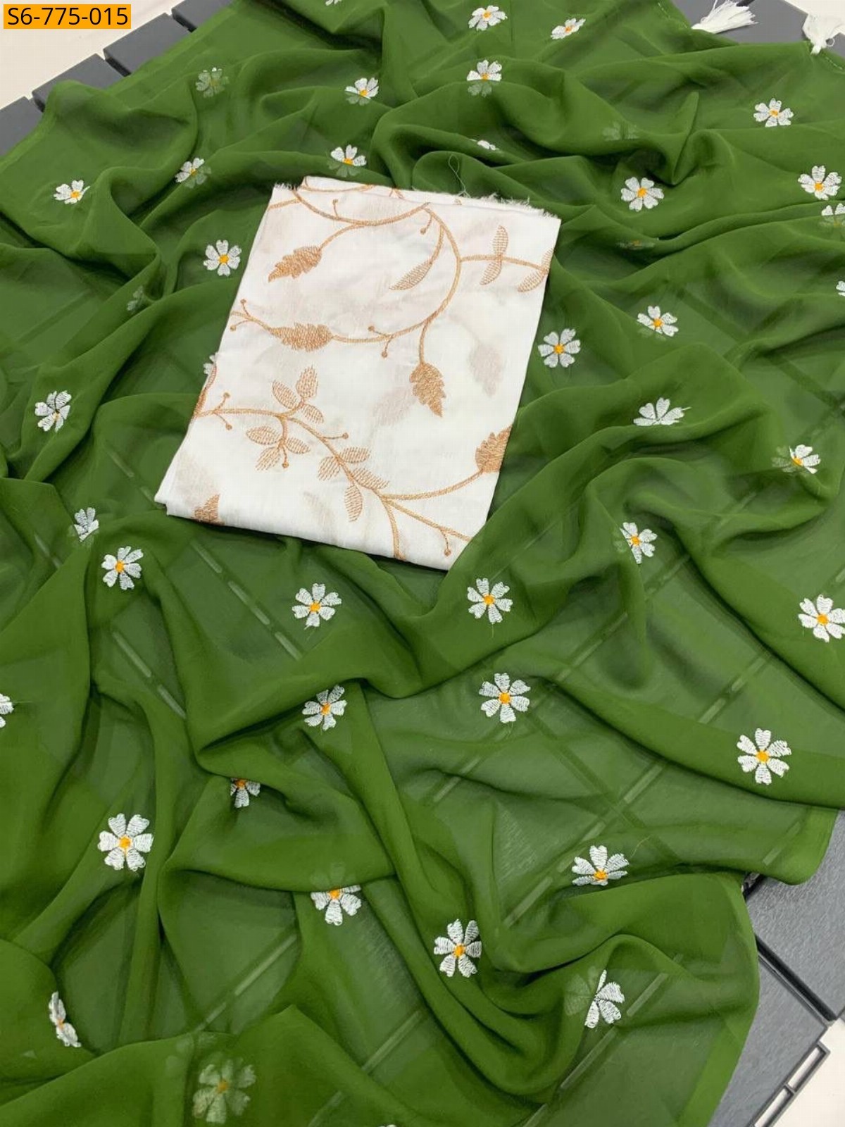 Green Fancy Georgette Saree