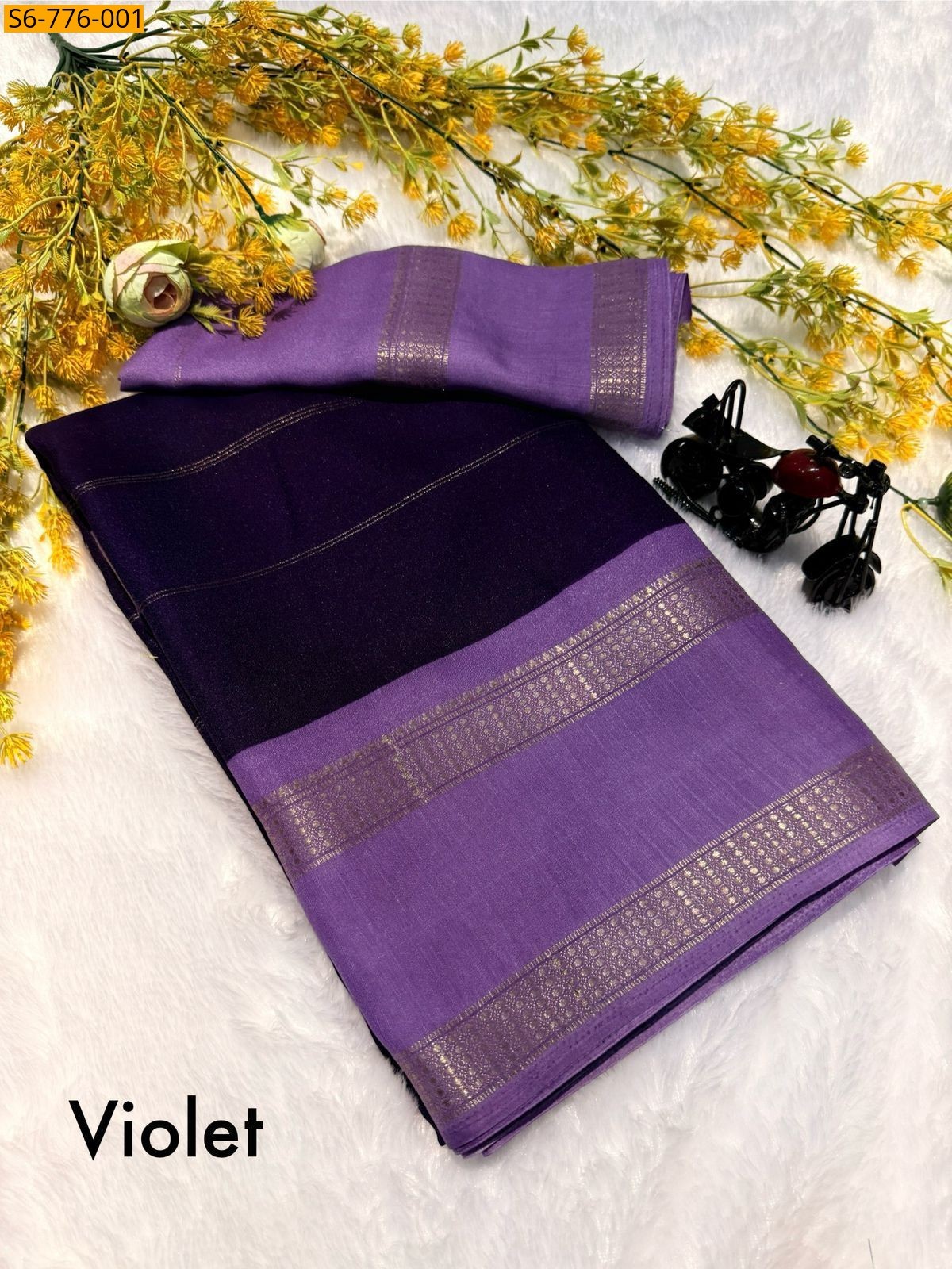 Violet Fancy Marshmellow sarees