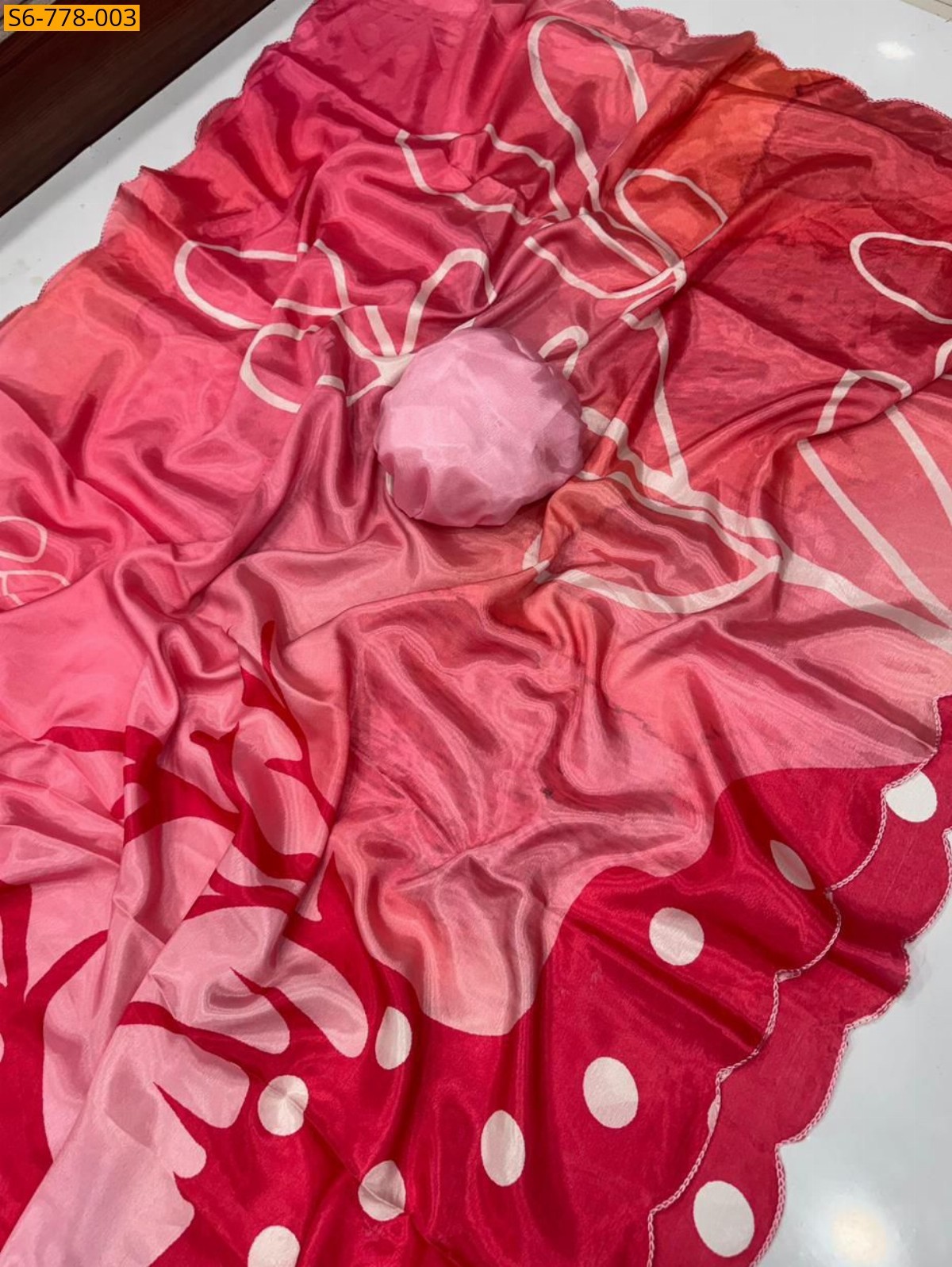 Pink Fancy Soft chinon saree