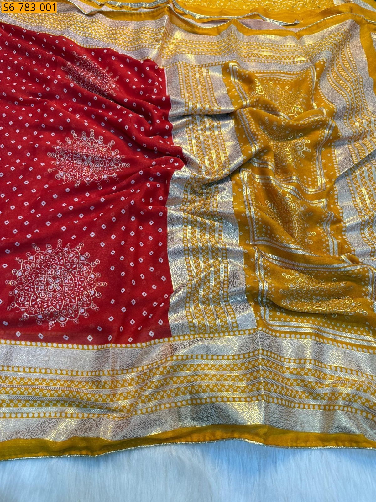 Red Fancy Soft Dola Silk Saree