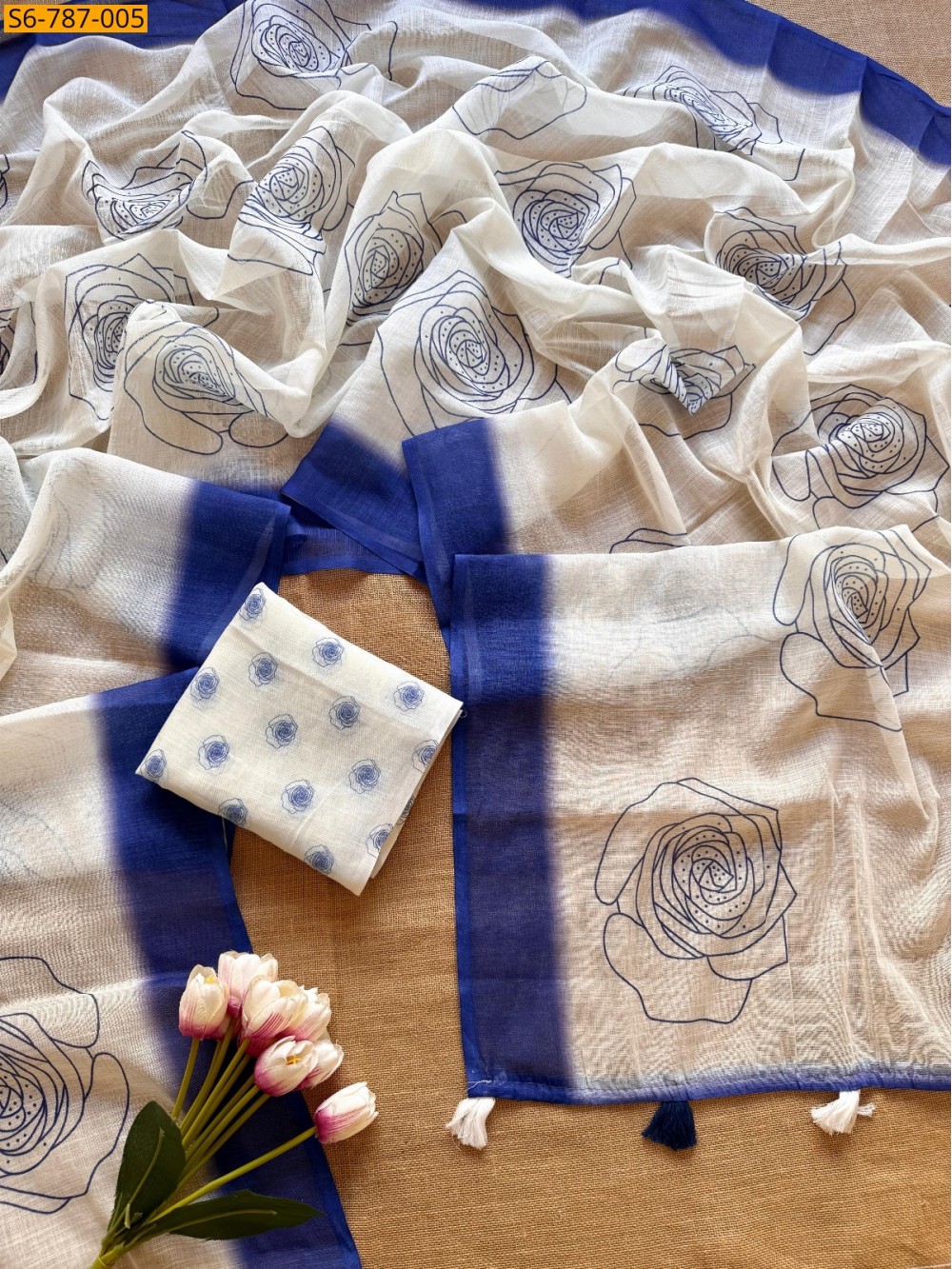 Fancy Soft Linen  Saree