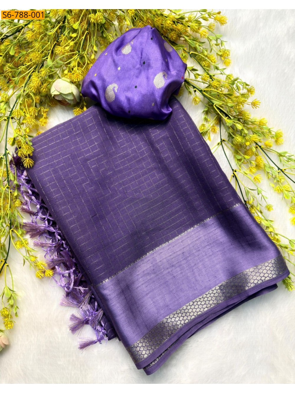 Fancy Viscose Chinon Saree