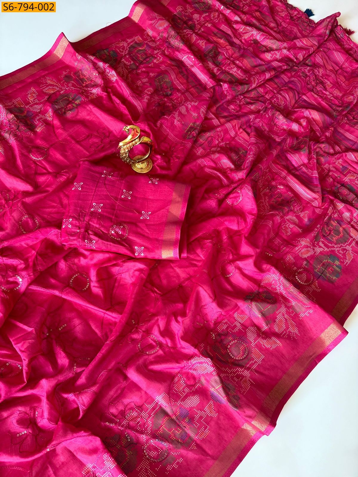 Pink Fancy Mul Cotton Saree
