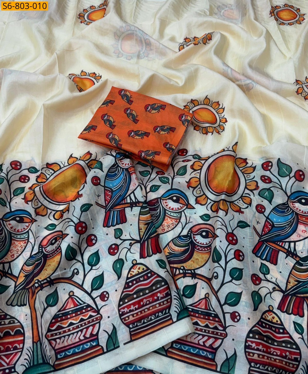 Off White Fancy Tussar Silk Saree