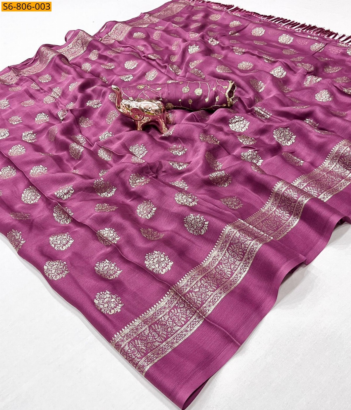 Magenta Fancy Star Georgette Saree
