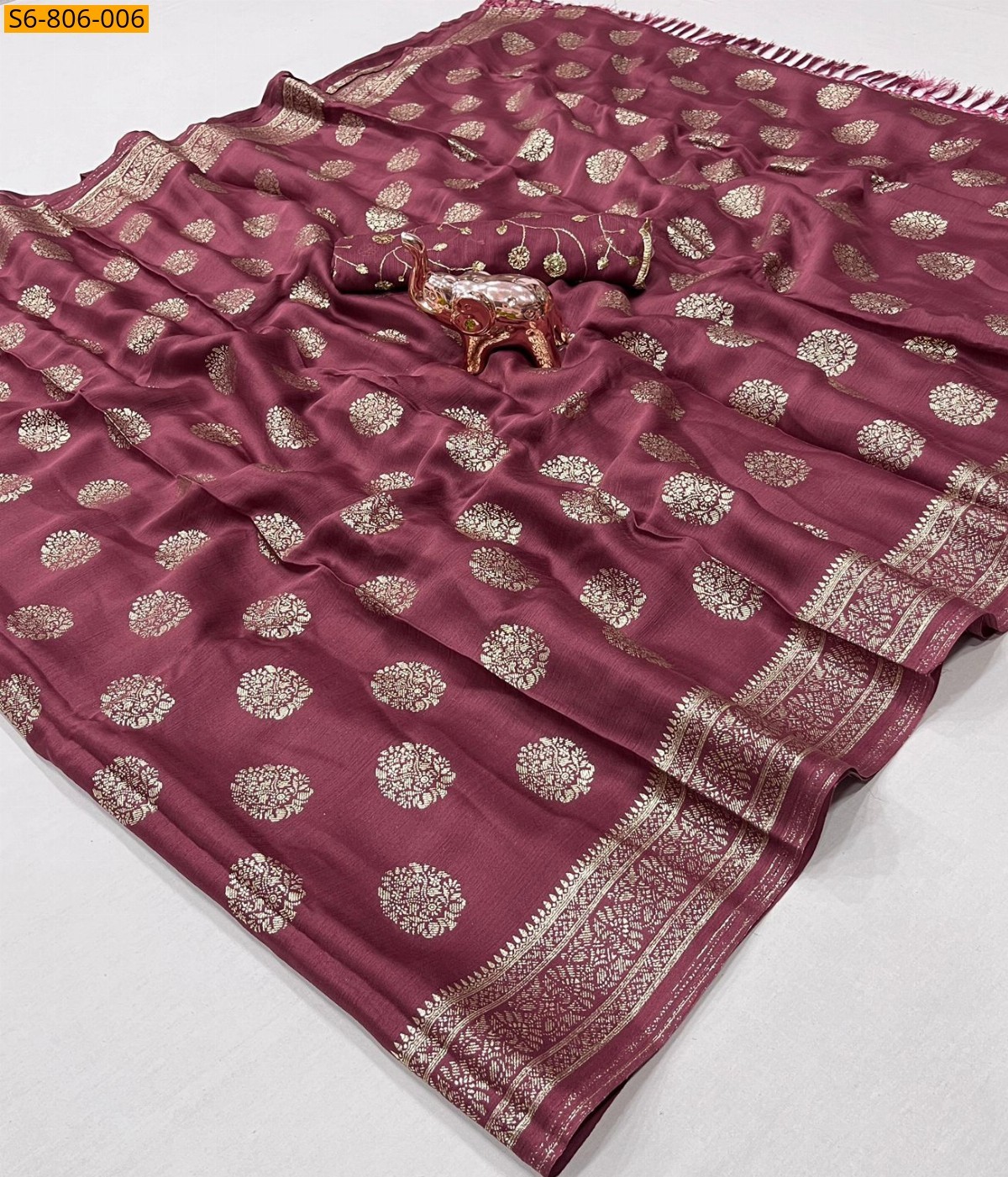 Maroon Fancy Star Georgette Saree