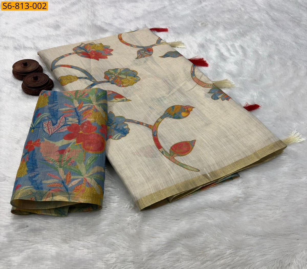 Sandal Fancy Soft Erode Silk Saree