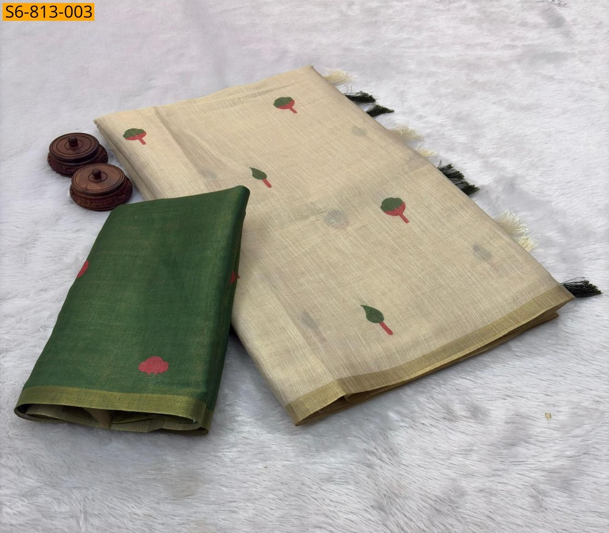 Sandal Fancy Soft Erode Silk Saree