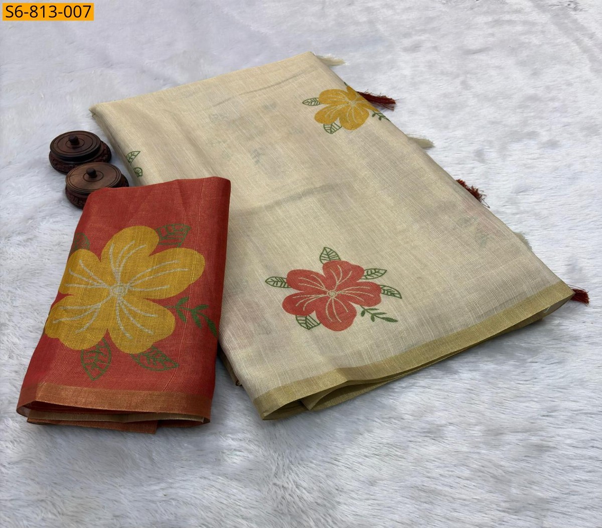 Sandal Fancy Soft Erode Silk Saree