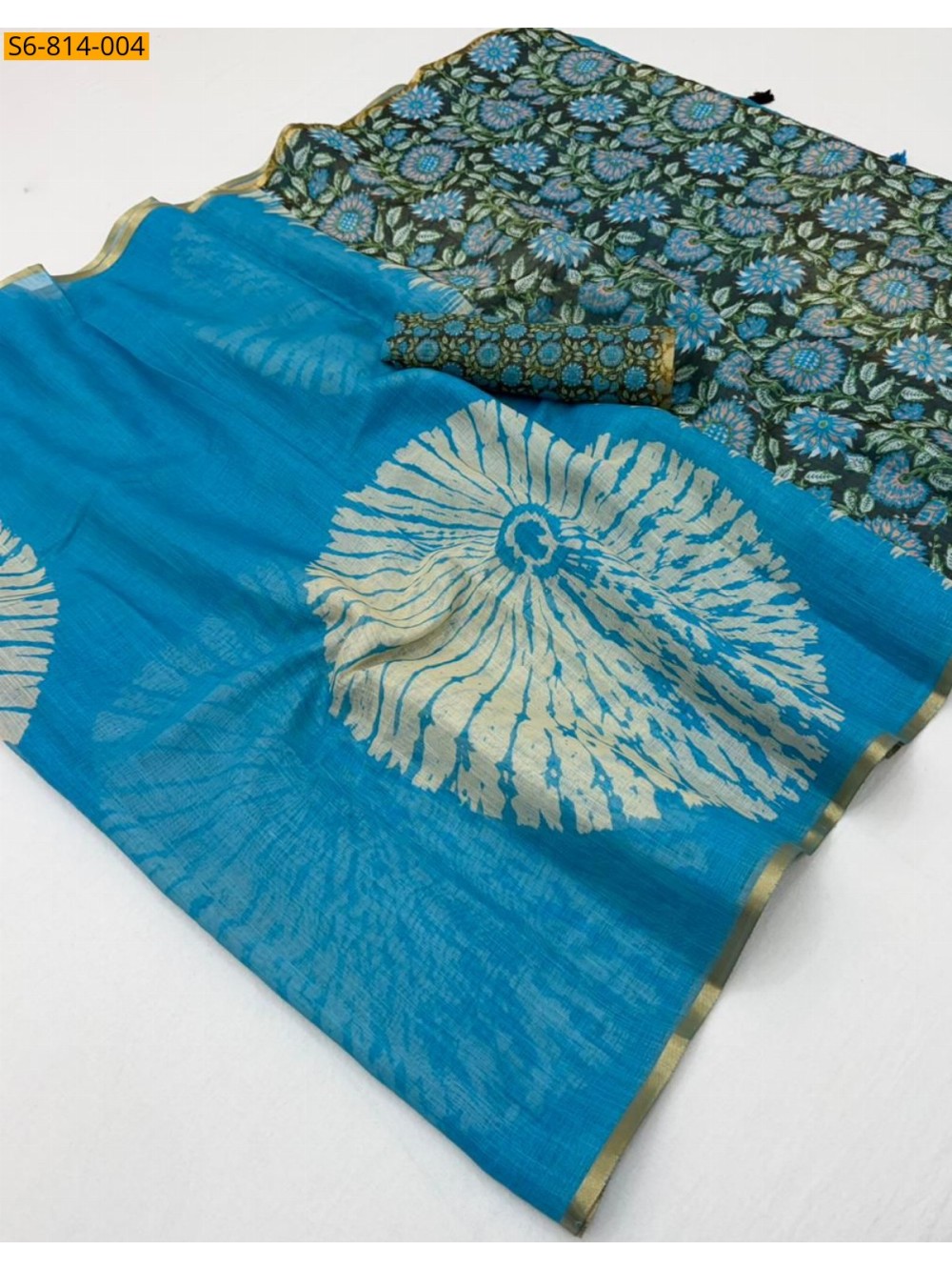 Fancy Soft mix cotton Linen Saree