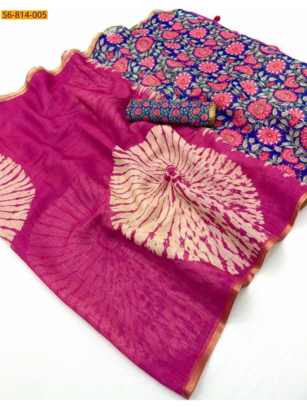 Fancy Soft mix cotton Linen Saree