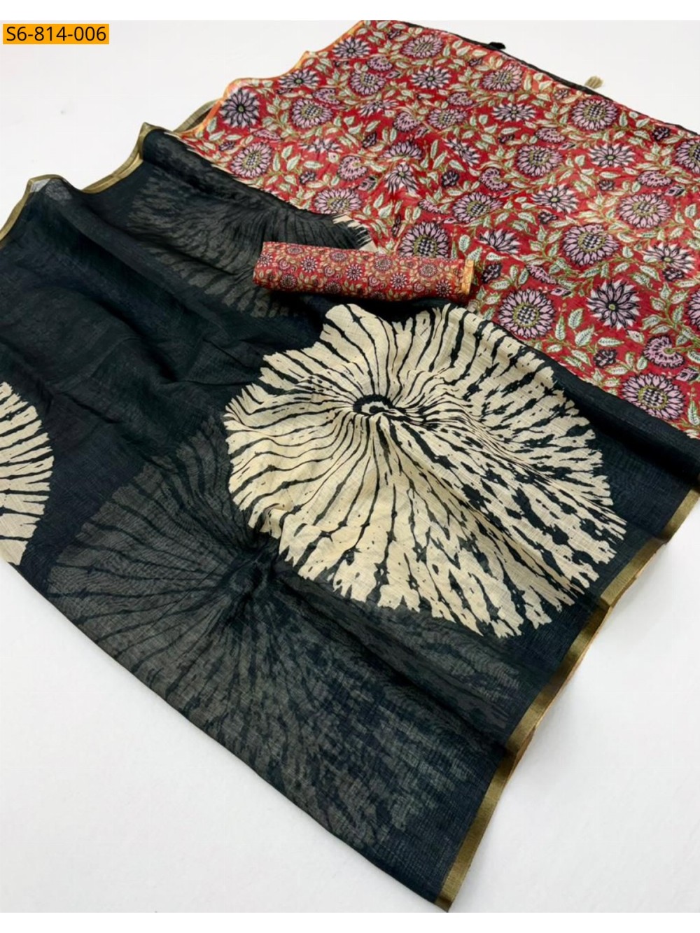 Fancy Soft mix cotton Linen Saree