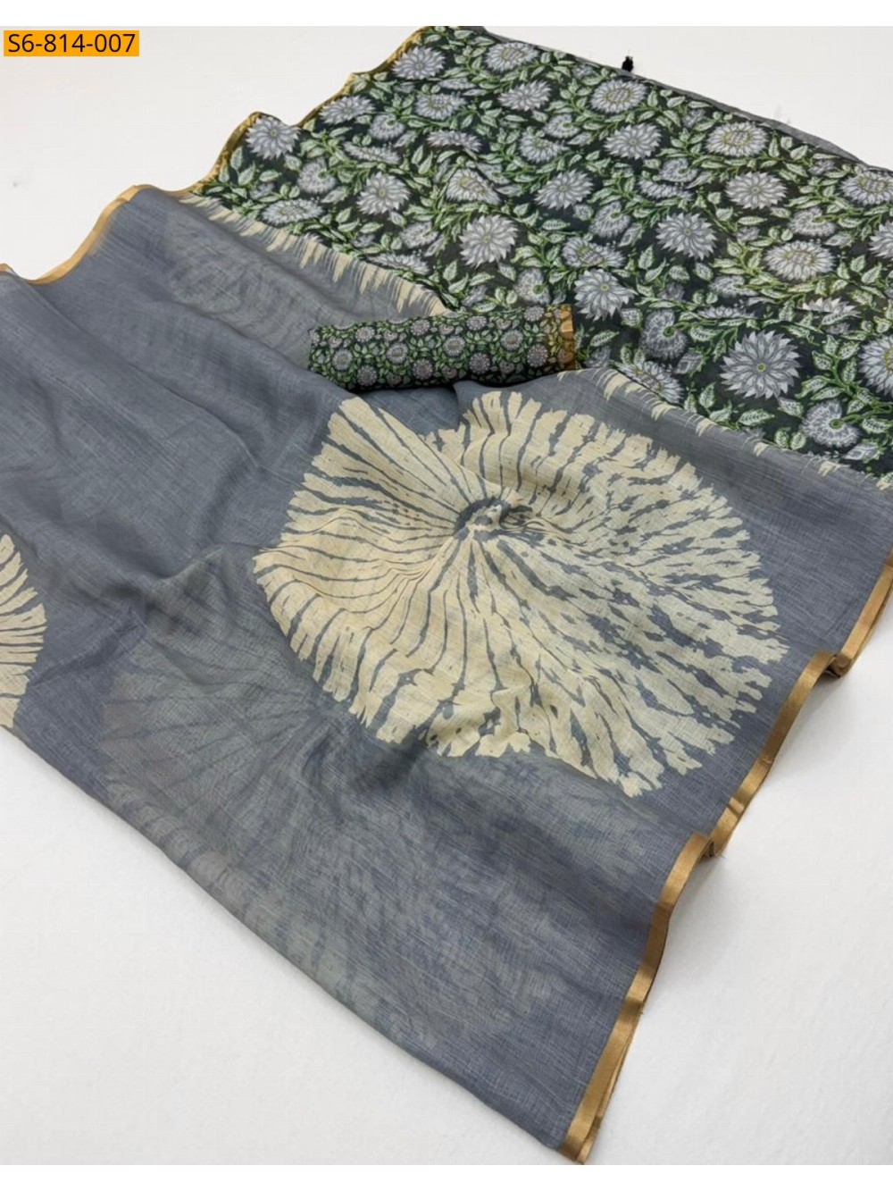 Fancy Soft mix cotton Linen Saree