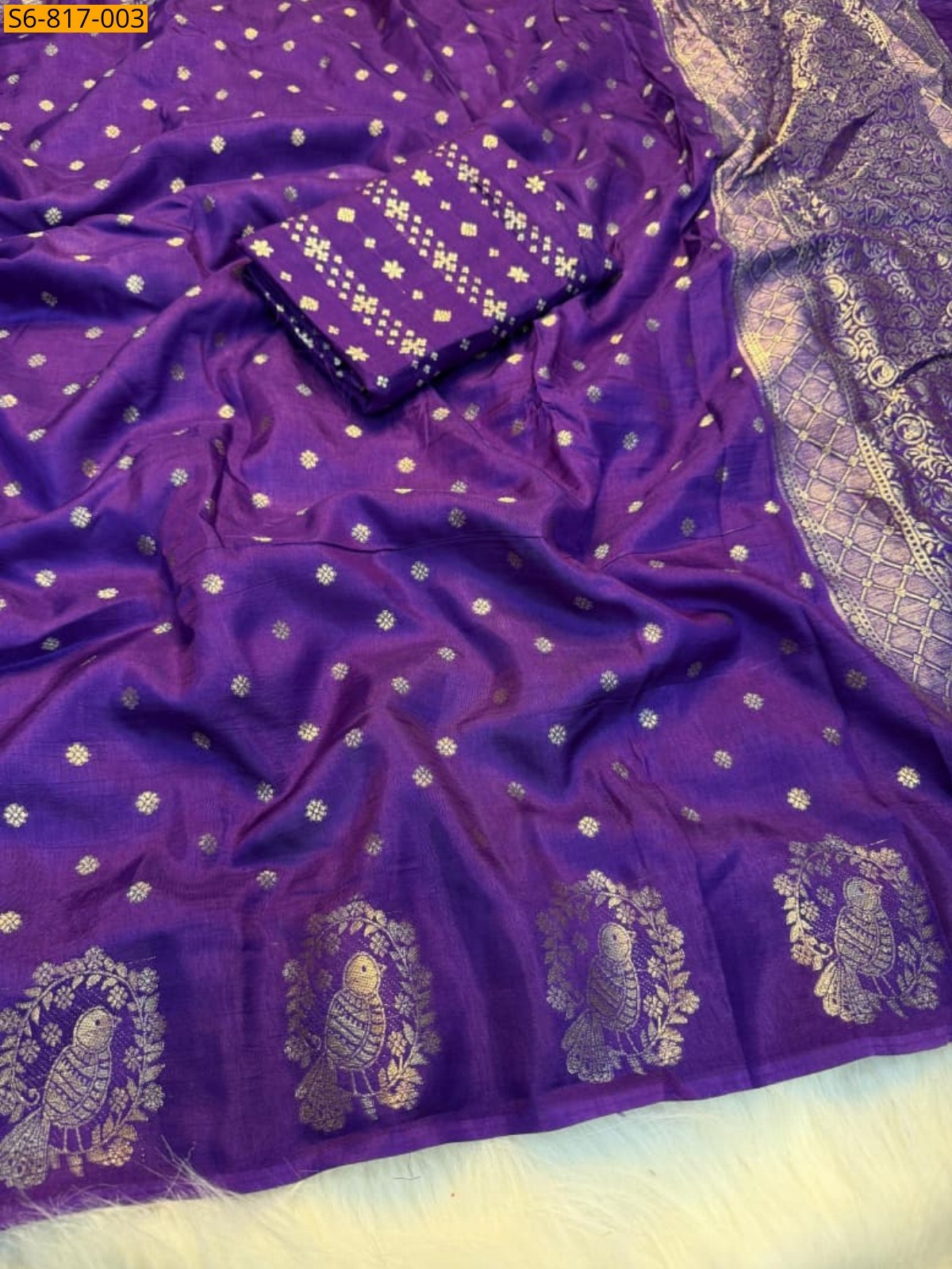 Violet Fancy Viscose Russian Dola Saree