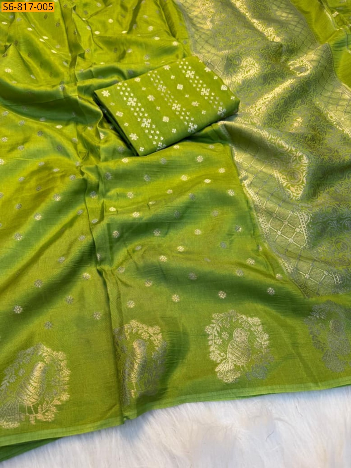 Green Fancy Viscose Russian Dola Saree