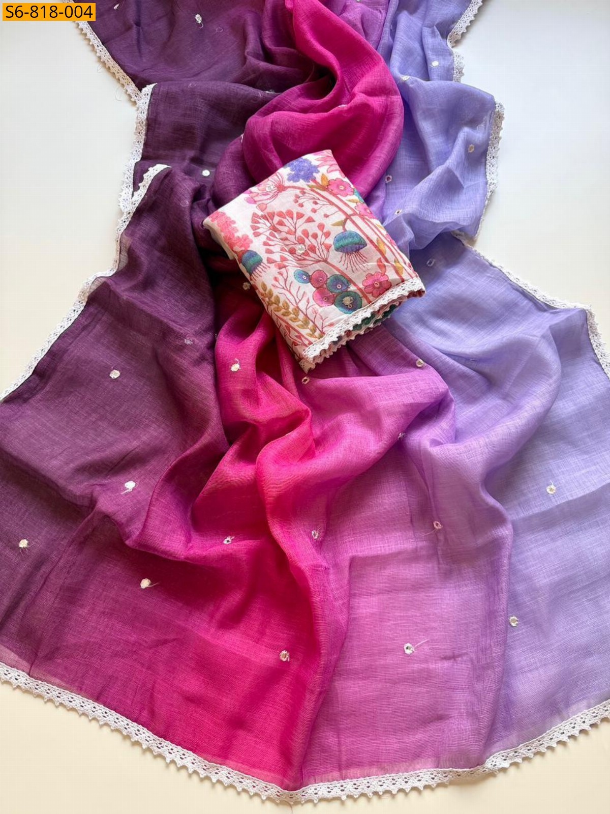 Wine Fancy Soft Peding Linen Saree
