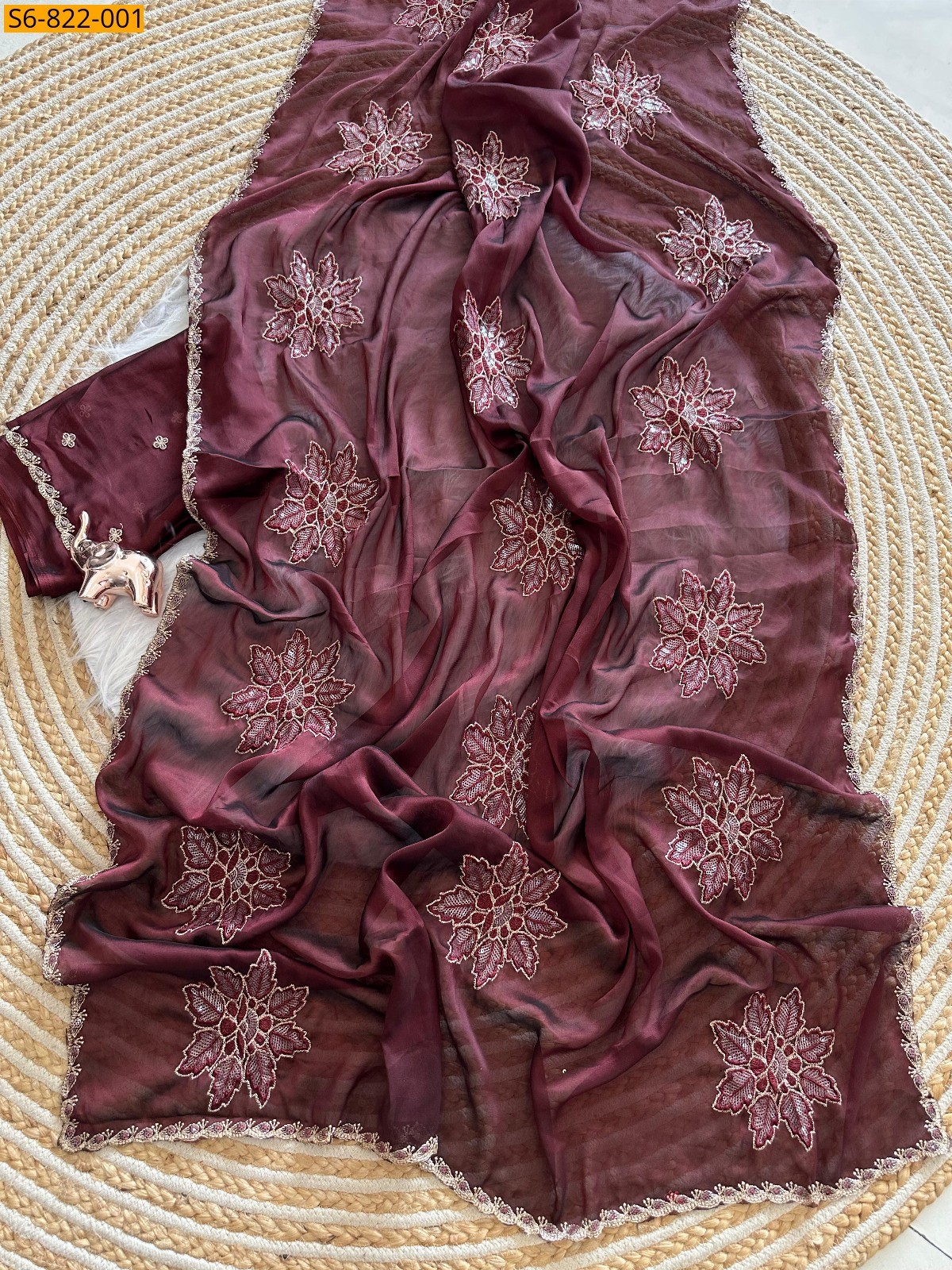 Maroon Fancy Rangoli Silk Saree
