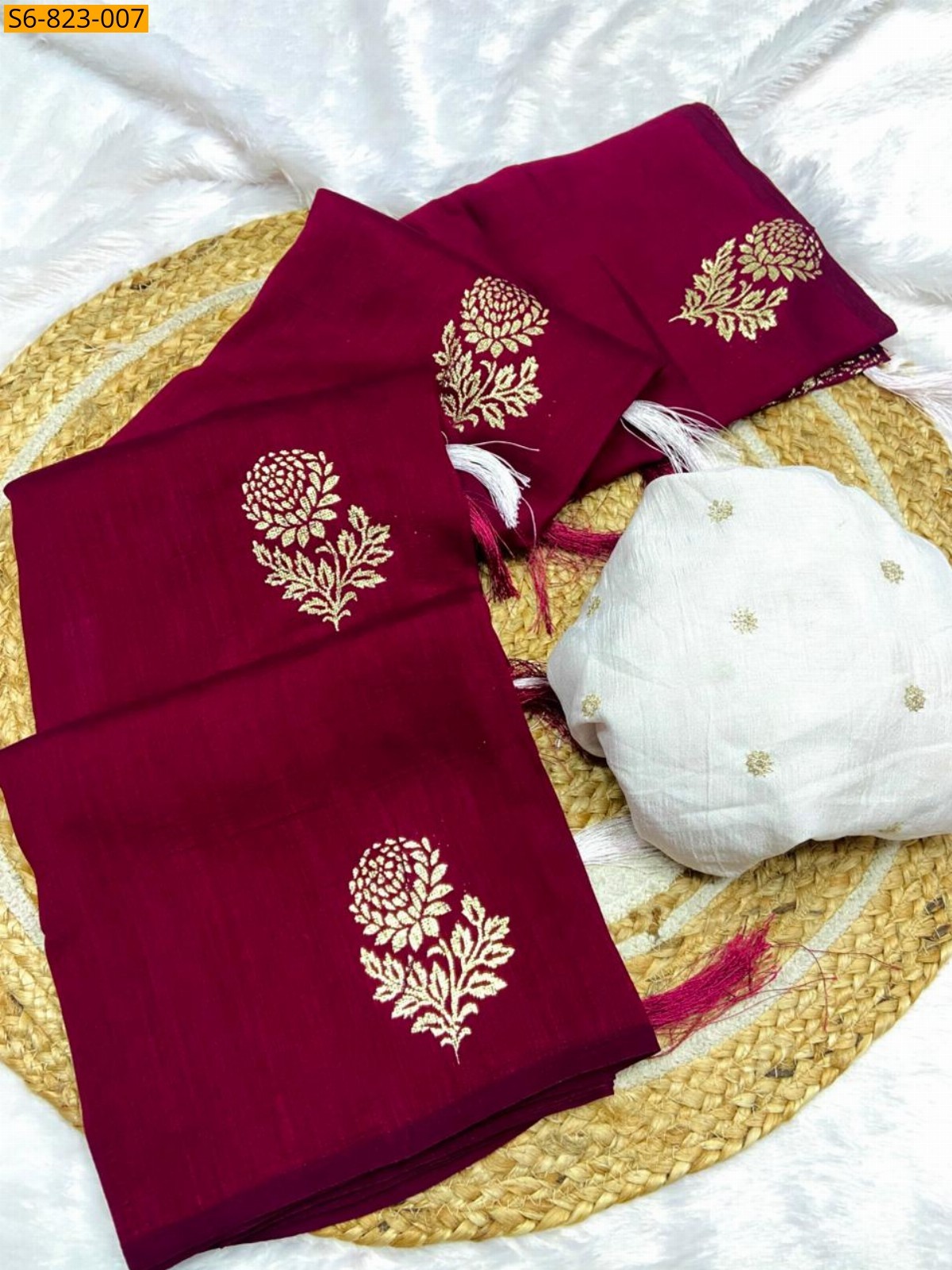 Maroon Fancy Blooming Vichitra Silk sarees