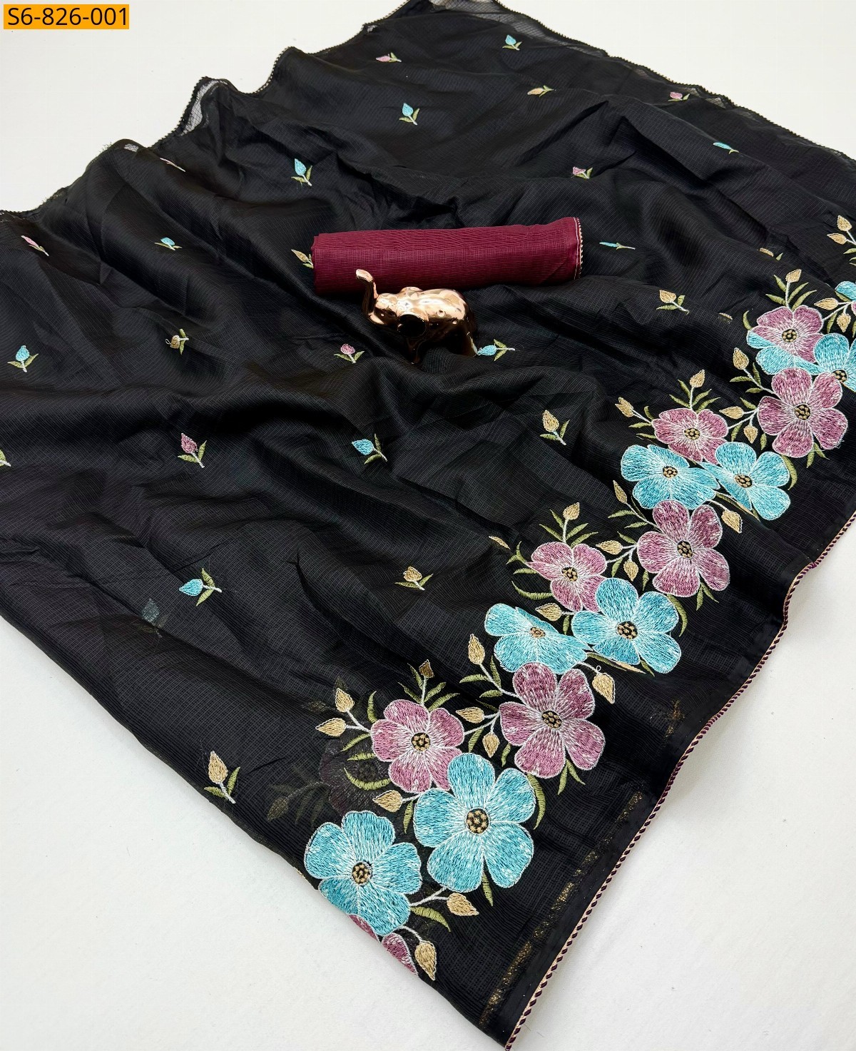 Fancy Kota Embroidery Saree