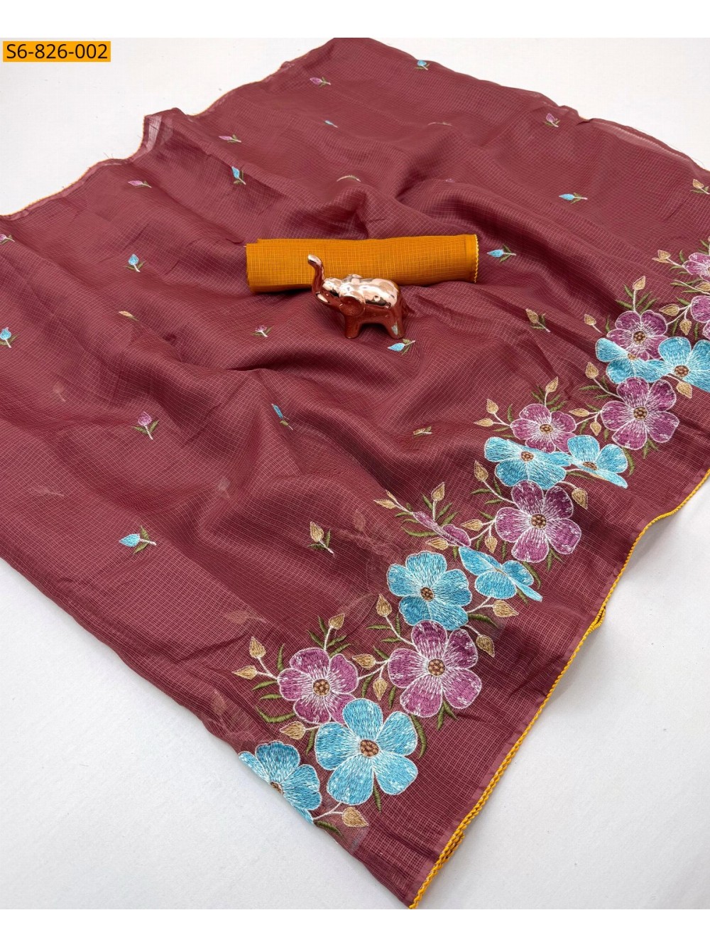 Fancy Kota Embroidery Saree