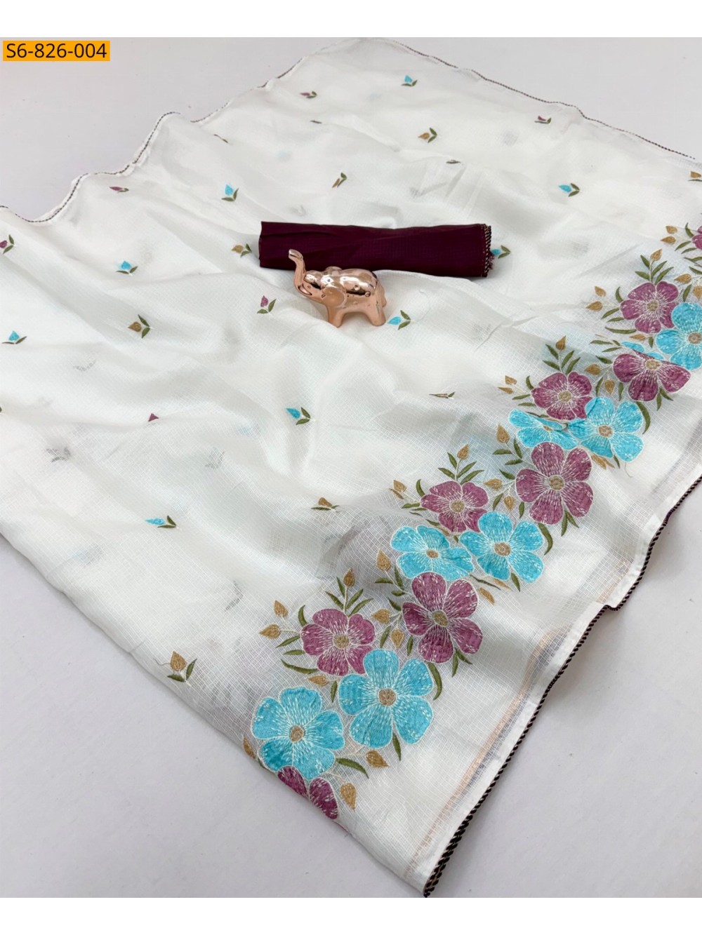Fancy Kota Embroidery Saree