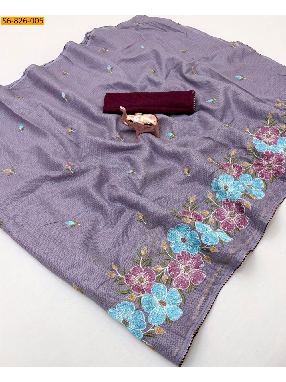 Fancy Kota Embroidery Saree