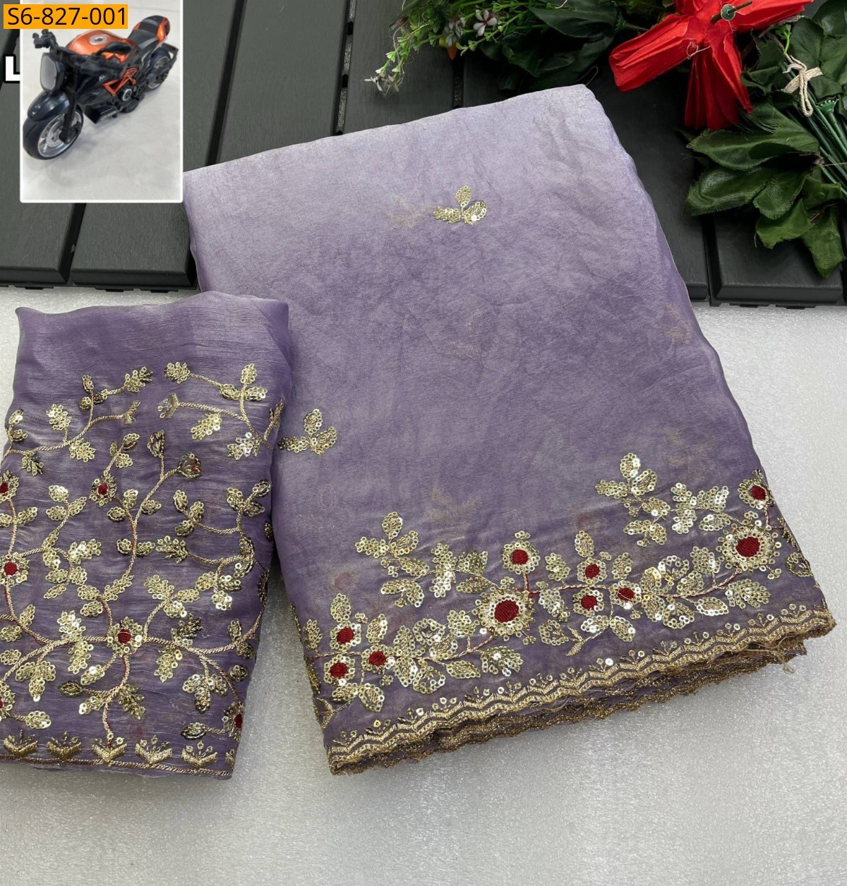 Lavender Fancy Soft space silk fendy satin Saree