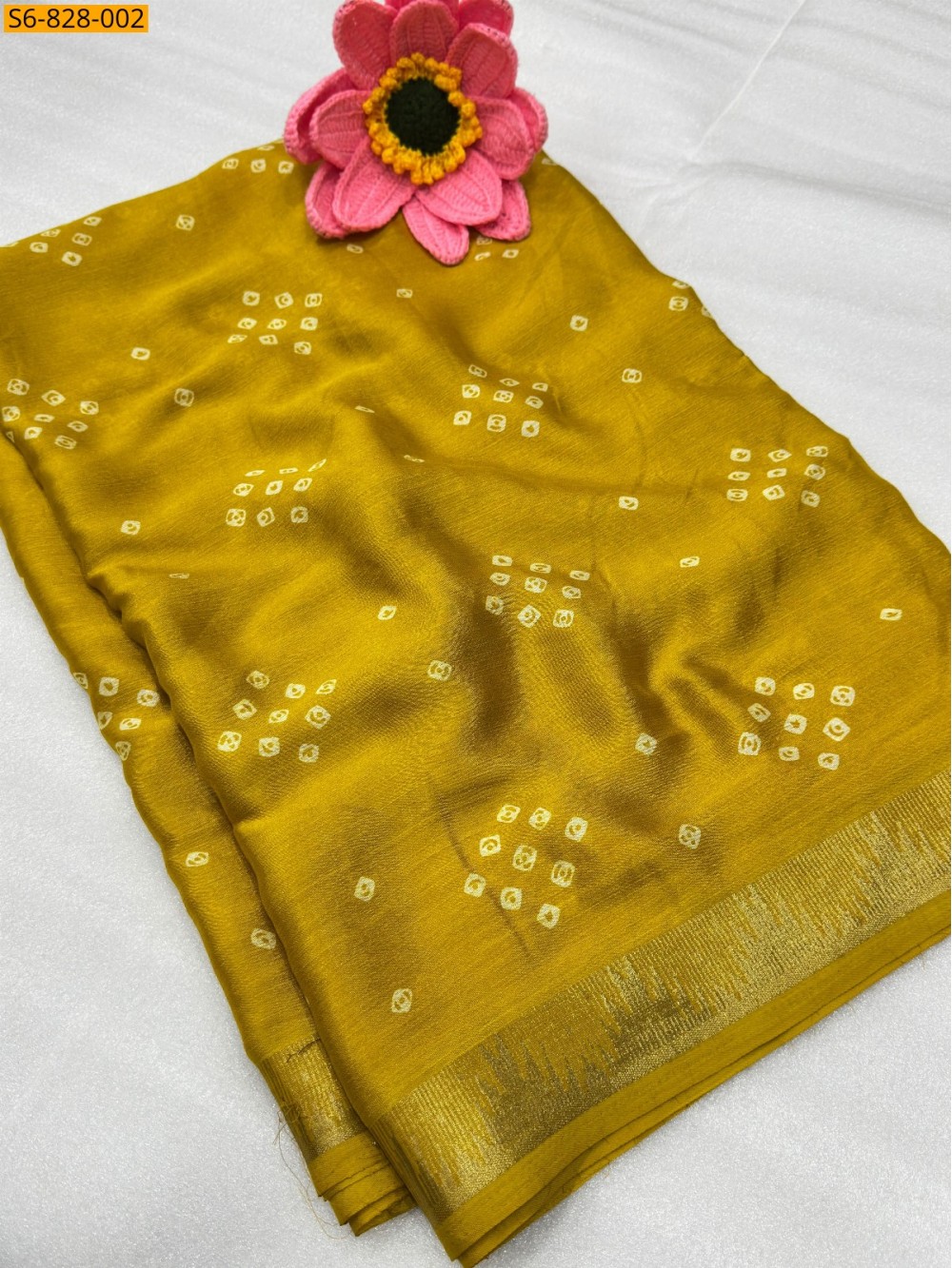Mustard Fancy Chinon Silk Saree Mustard Fancy Chinon Silk Saree