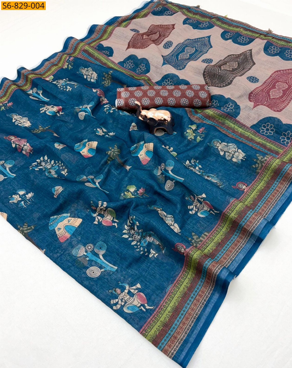 Fancy Soft Linen  Saree