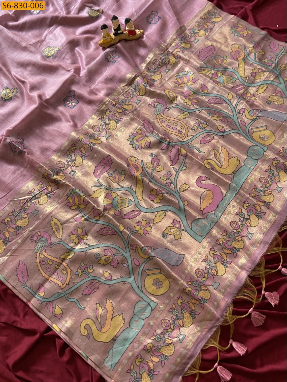 Fancy Soft Muga Cotton Paithani Saree
