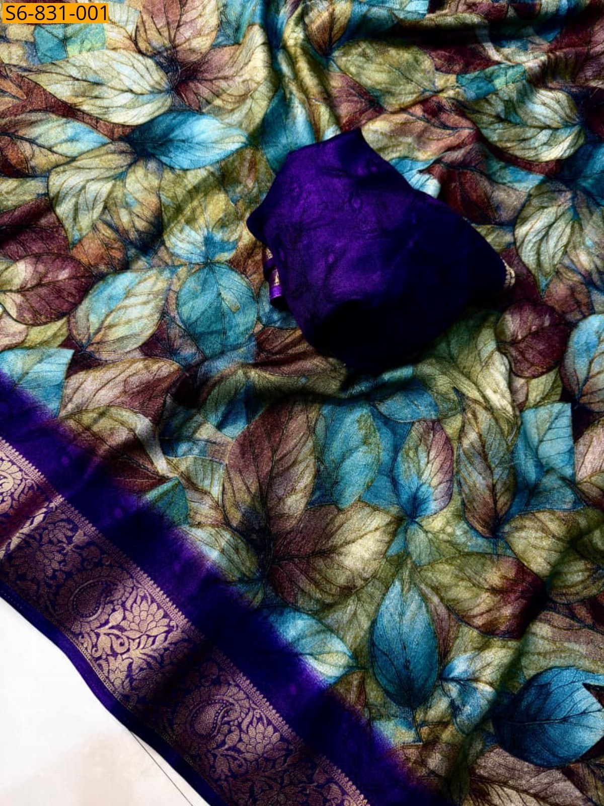 Multi Color Fancy Crepe Silk Saree