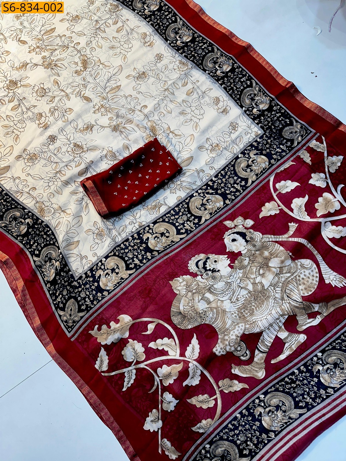 Half White Fancy georgette sarees