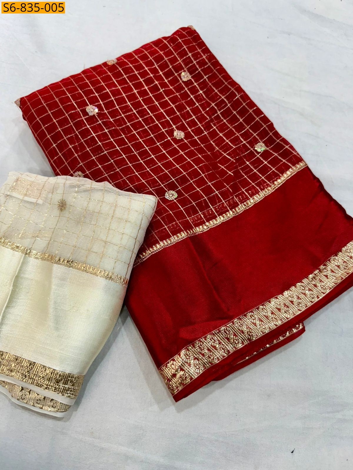 Red Fancy Viscose georgette sarees