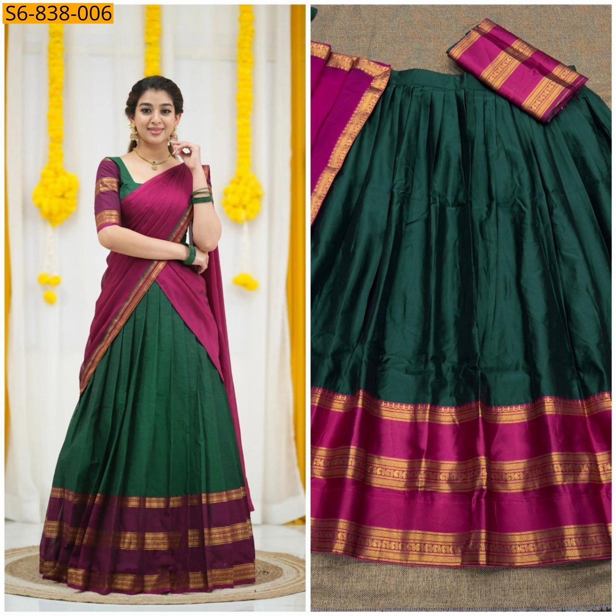 Green Fancy blended silk lehenga