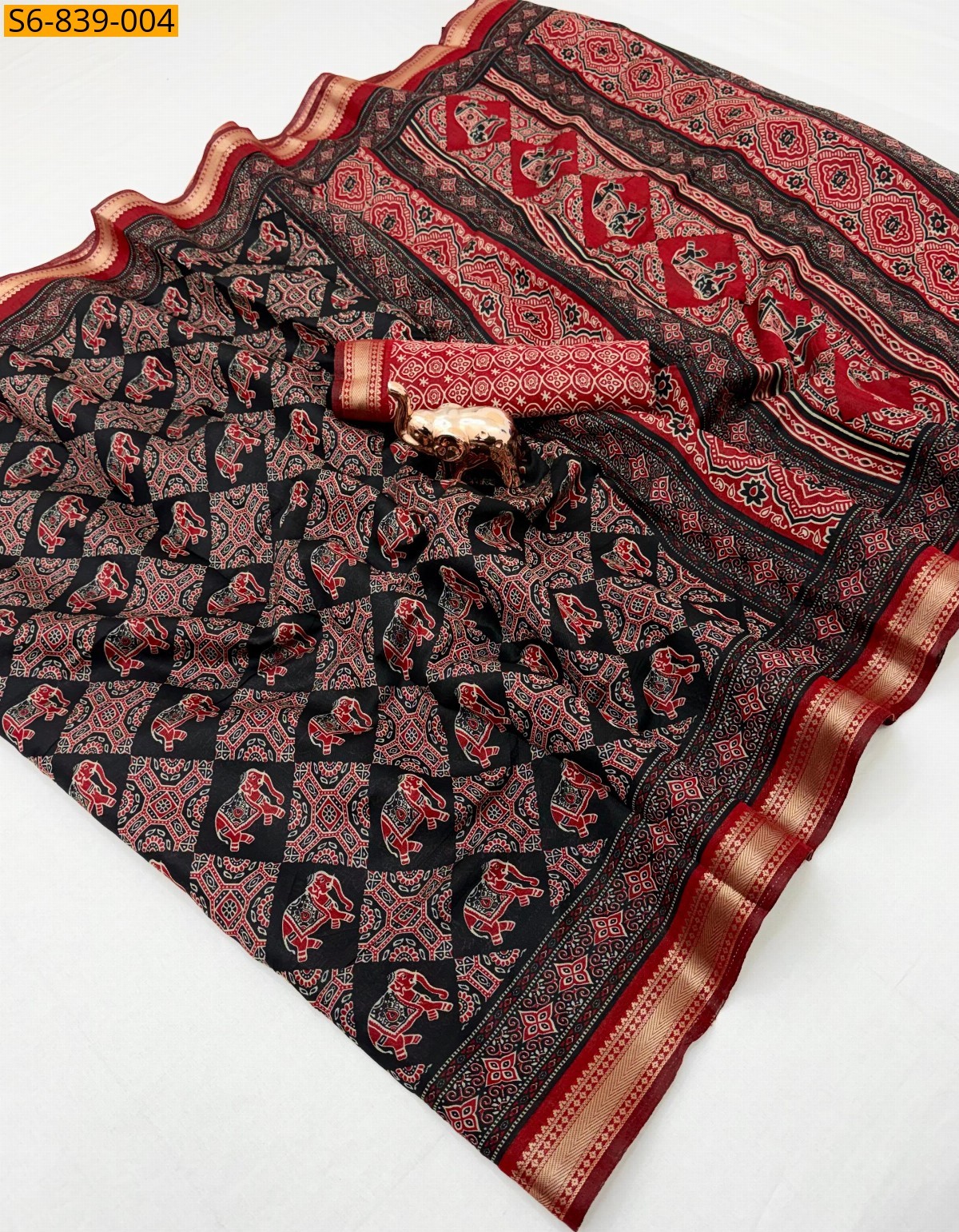 Black Fancy Mul Cotton Saree