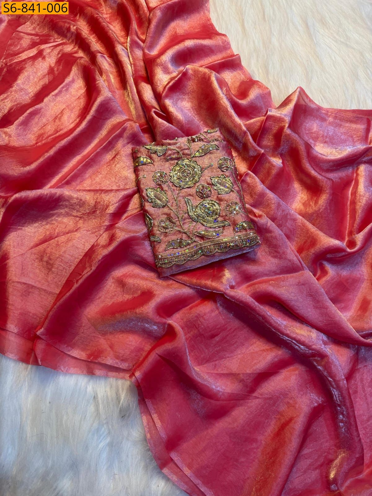 Pink Fancy Two tone space silk saree