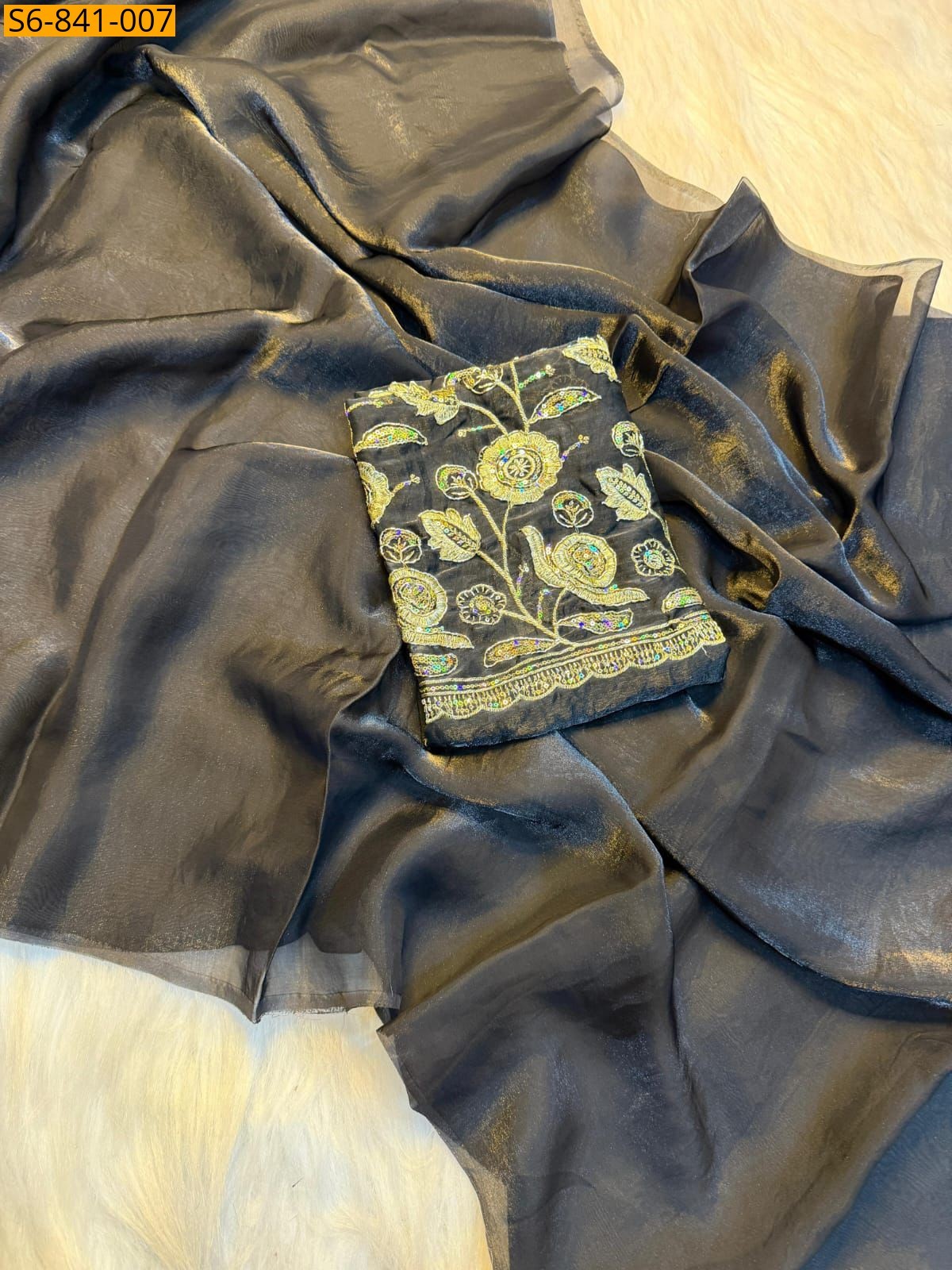 Grey Fancy Two tone space silk saree