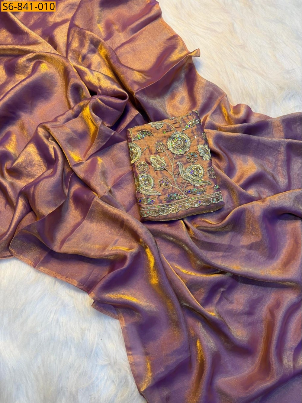 Fancy Two tone space silk saree