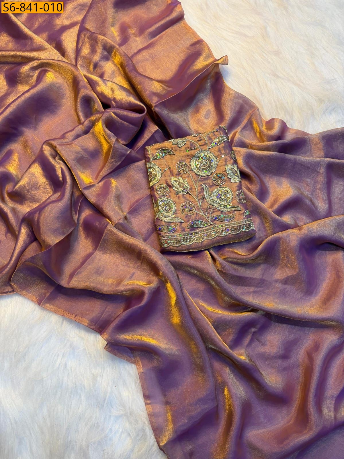 Onion Fancy Two tone space silk saree