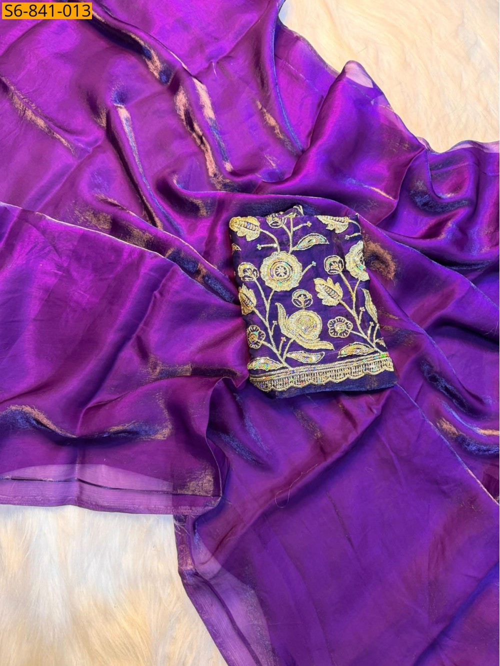 Fancy Two tone space silk saree