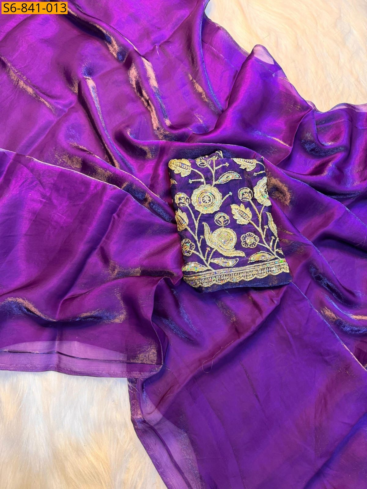 Violet Fancy Two tone space silk saree