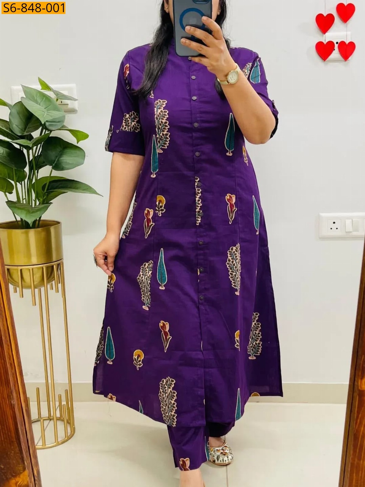 Violet Fancy Blended rayon cotton Coord set