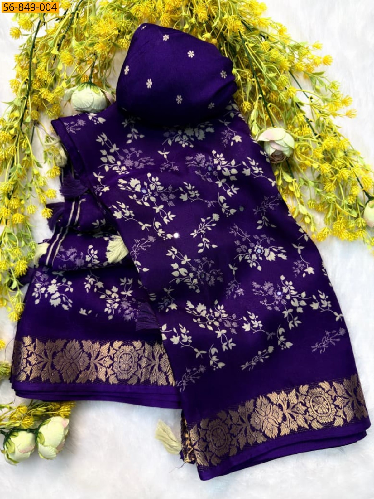Violet Fancy Soft Crepe Silk Saree