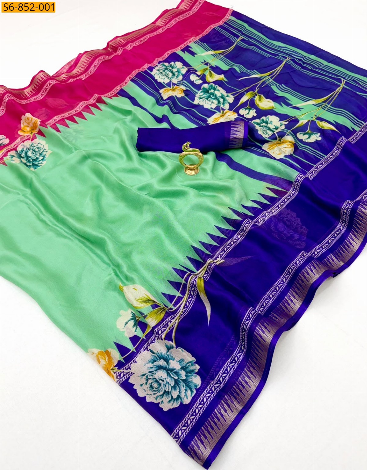 Green Fancy Marshmellow Blooming Saree