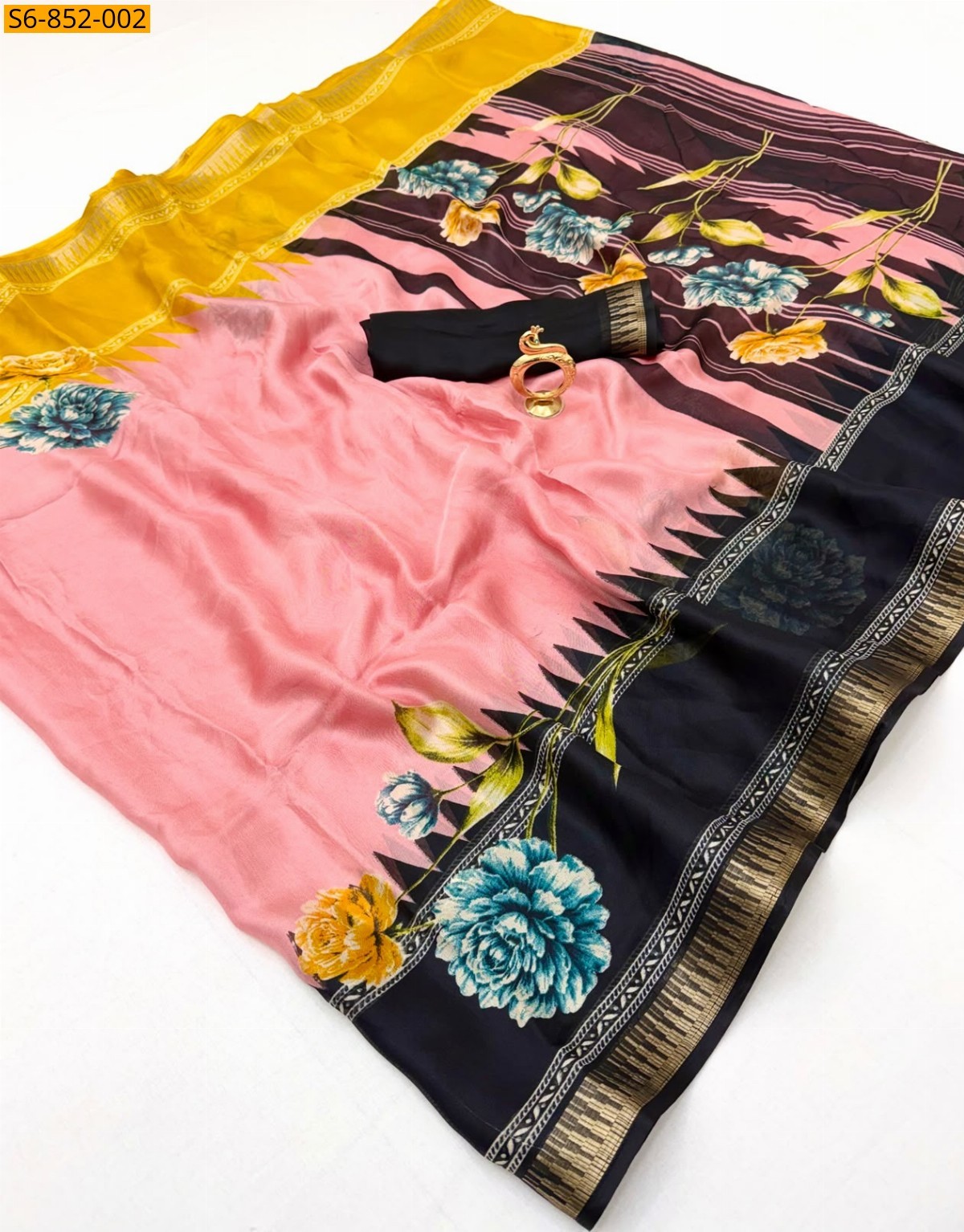 Peach Fancy Marshmellow Blooming Saree