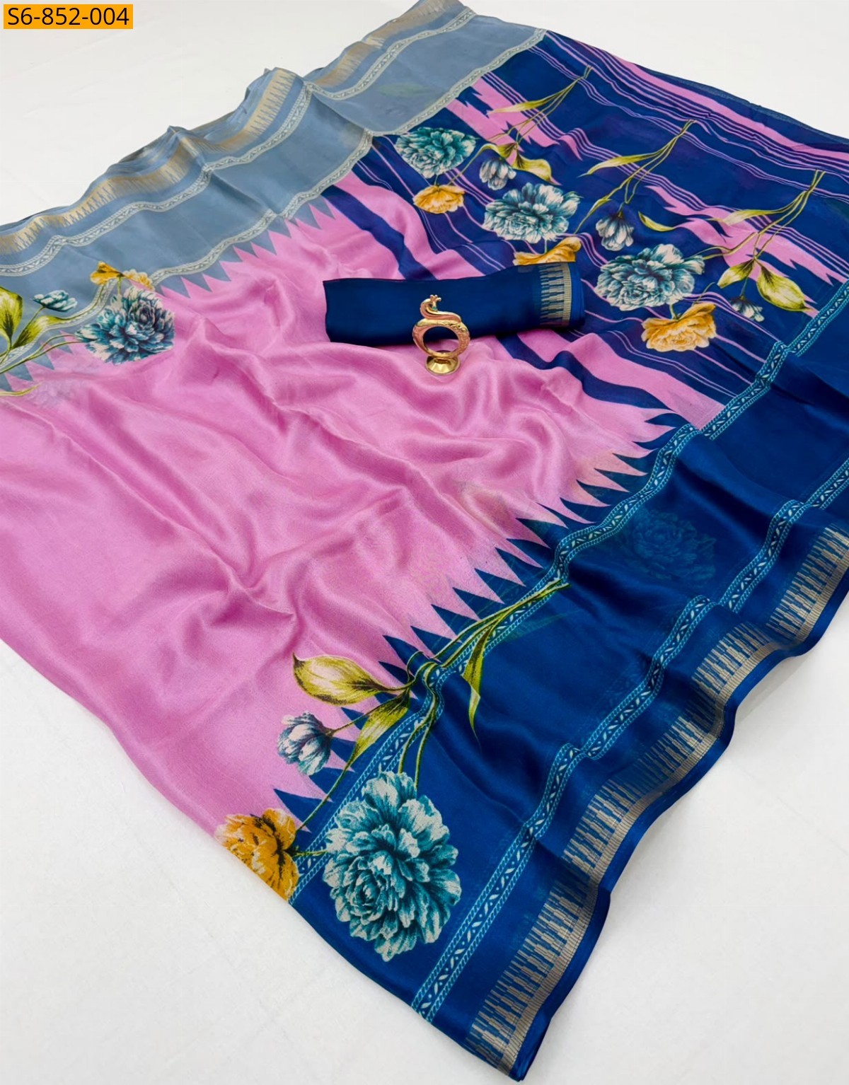 Fancy Marshmellow Blooming Saree - Pink Fancy Marshmellow Blooming Saree - Pink