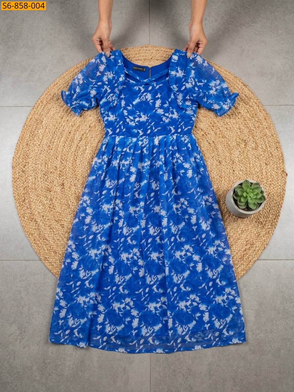 Blue Fancy Alfino Chiffon Maxi