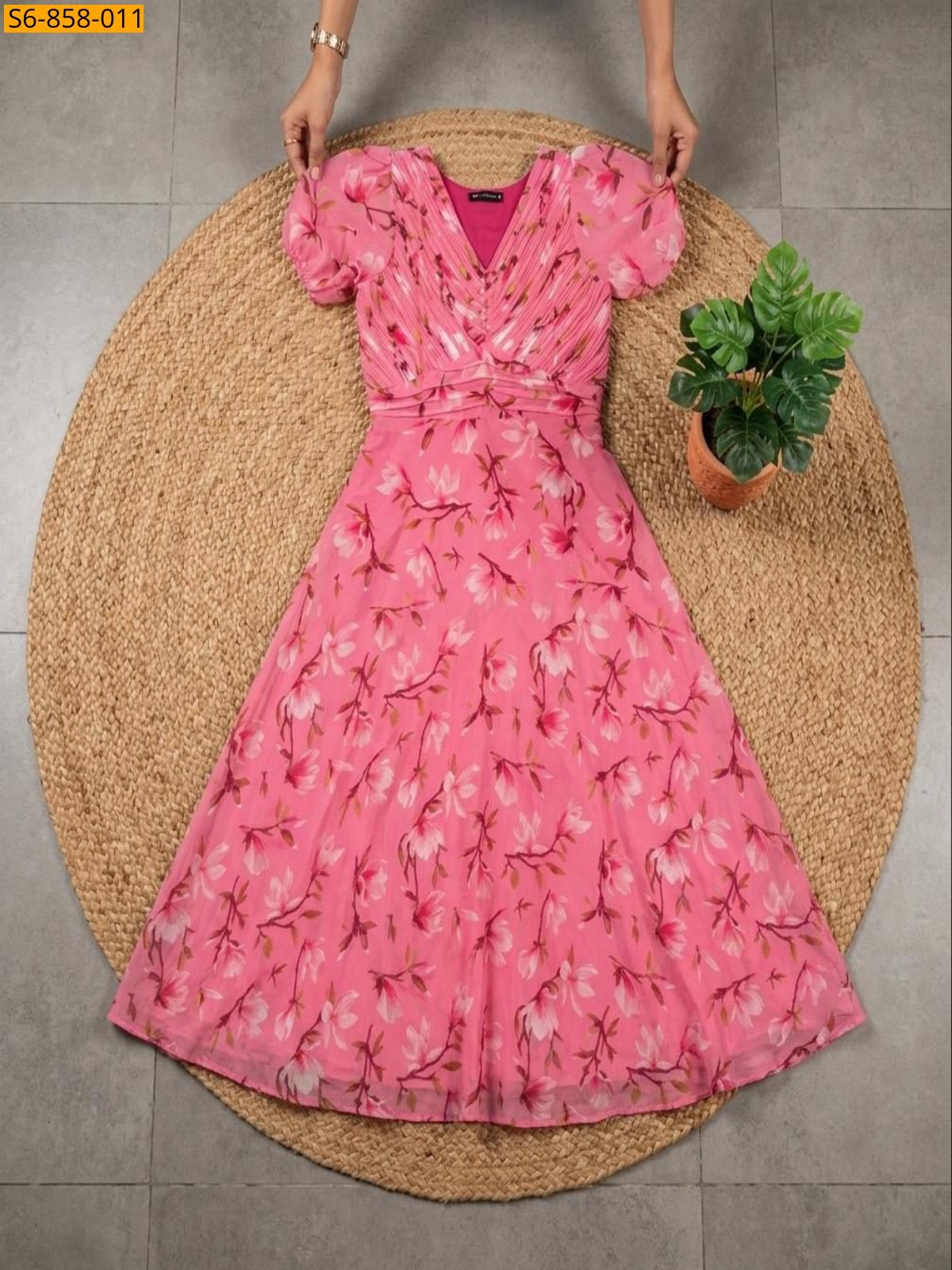 Pink Fancy Alfino Chiffon Maxi
