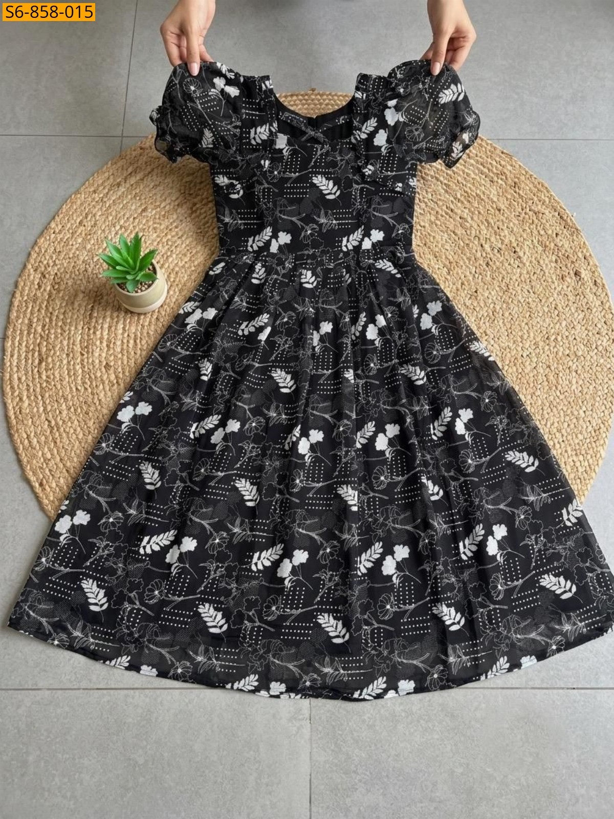Black Fancy Alfino Chiffon Maxi