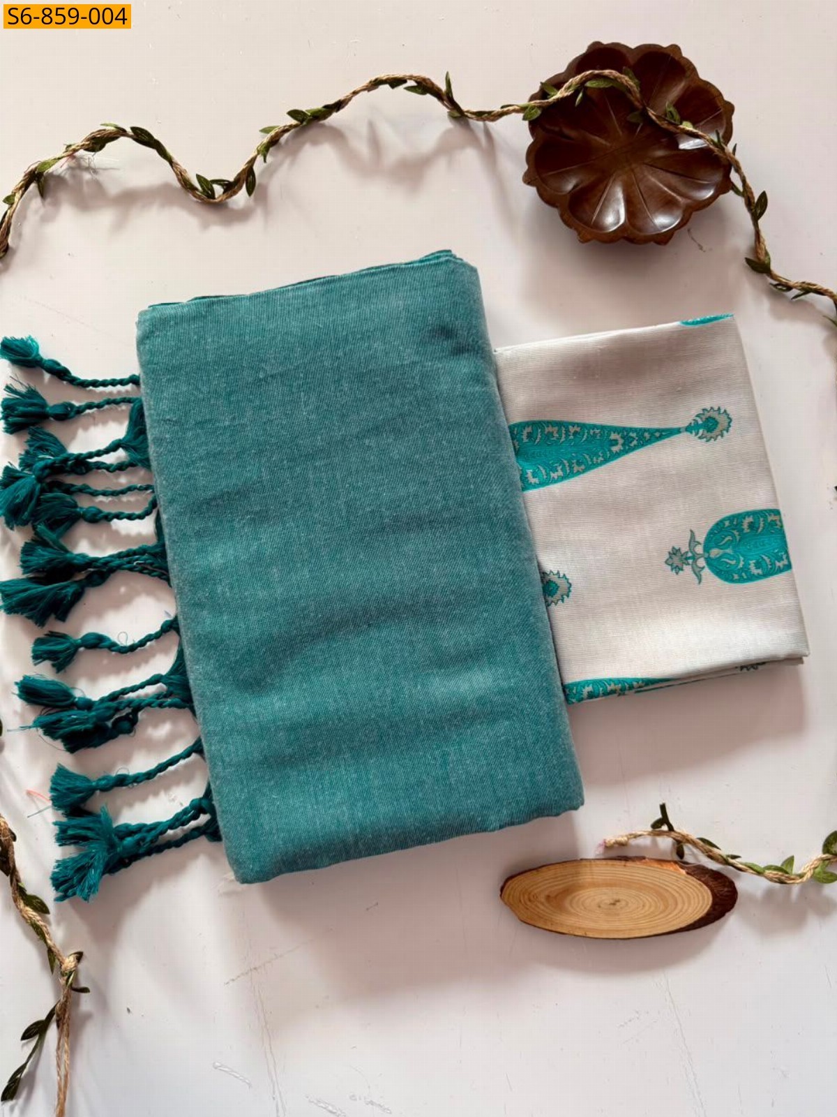 Blue Fancy Khadi Cotton Saree